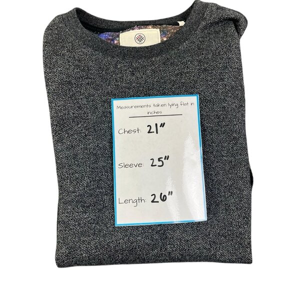 On‎ The Byas men's Medium lightweight sweatshirt galaxy space stars design, gray - Picture 3 of 6